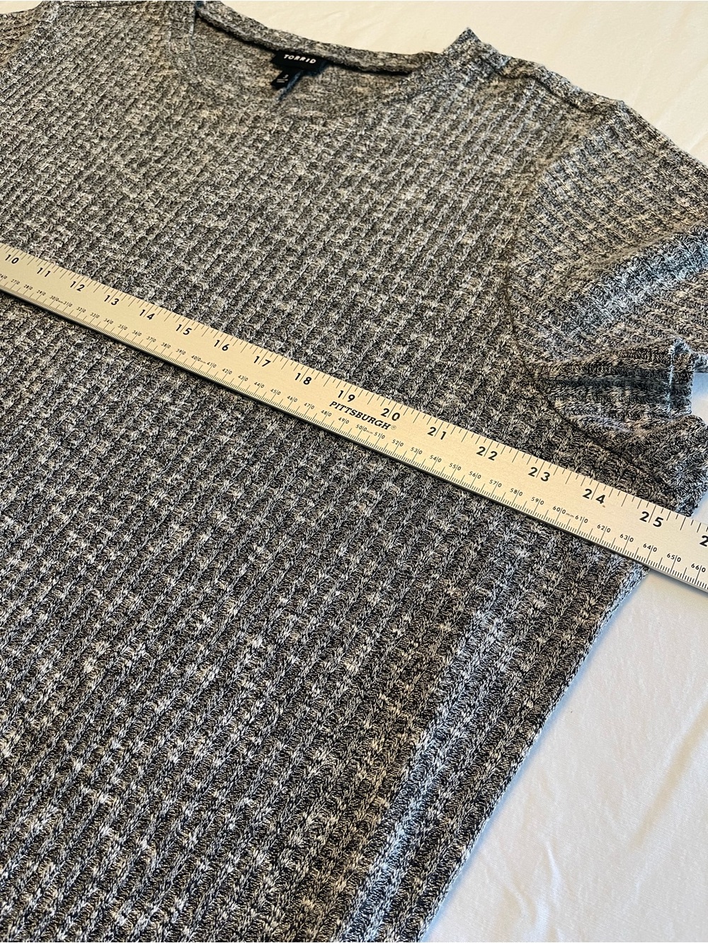 torrid Size 3X Gray Ribbed Knit Nightgown with Black Lace Trim - Picture 6 of 8